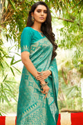 Banarasi Saree Azure Blue Banarasi Saree saree online