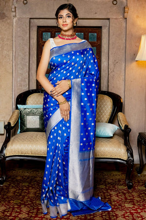 Azure Blue Banarasi Saree