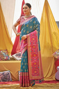 blue banarasi saree