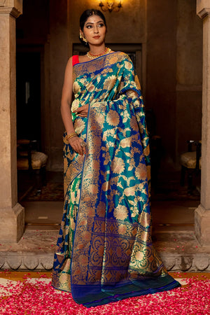 Azure Blue Banarasi Saree