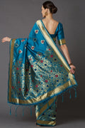 Banarasi Saree Backpack Blue Banarasi Saree saree online