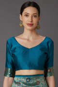 Banarasi Saree Backpack Blue Banarasi Saree saree online