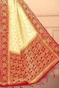 Banana Yellow Banarasi Saree