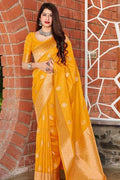 Banarasi Saree In Honey Yellow