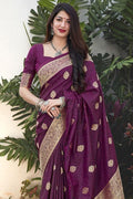 Banarasi Saree Banarasi Saree In Mulberry Purple saree online