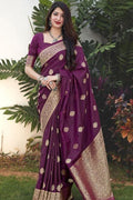 Banarasi Saree Banarasi Saree In Mulberry Purple saree online