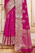 Barbie Pink Banarasi Saree