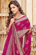 Barbie Pink Banarasi Saree