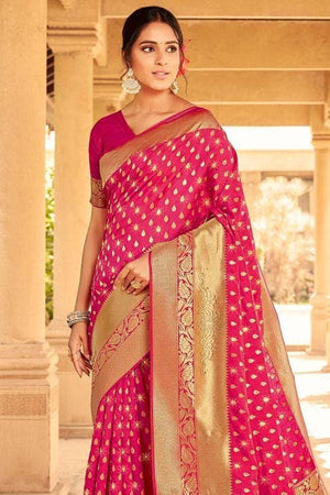 Barbie Pink Banarasi Saree