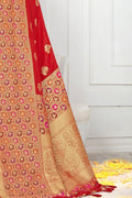 Beautiful crimson red banarasi  saree - From Wedding sutra collection - Buy online on Karagiri - Free shipping to USA