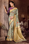 Beautiful Laurel Green Banarasi Saree