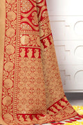 Beautiful lava red banarasi  saree - From Wedding sutra collection - Buy online on Karagiri - Free shipping to USA