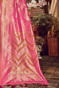 Beautiful Taffy Pink Banarasi Saree