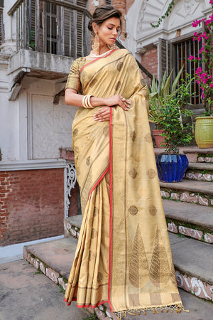 Beige Banarasi Saree