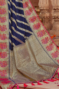Berry blue banarasi  saree - Buy online on Karagiri - Free shipping to USA