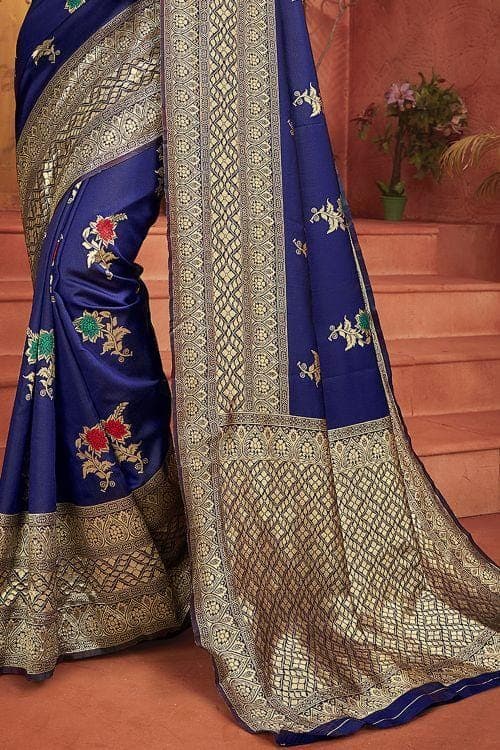 Banarasi Saree Berry Blue Banarasi Saree saree online