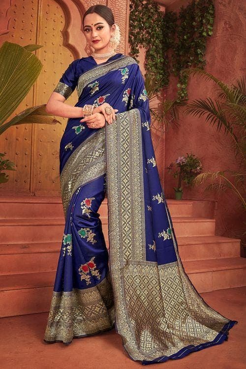 Banarasi Saree Berry Blue Banarasi Saree saree online