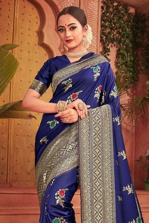 Banarasi Saree Berry Blue Banarasi Saree saree online
