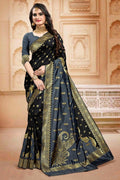 Banarasi Saree Black Multi Colour Zari Woven Banarasi Saree saree online
