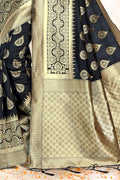 Banarasi Saree Black Printed Banarasi Saree saree online