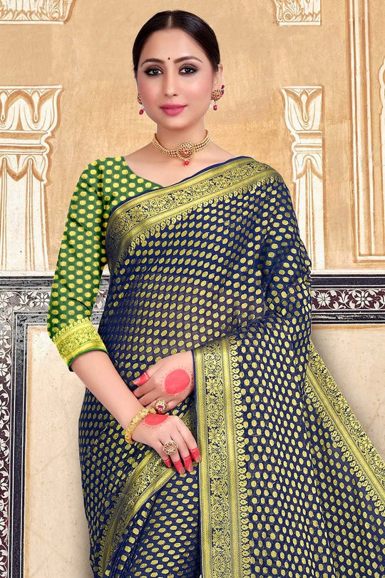 Black Zari Butta Banarasi Saree