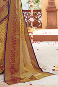 Banarasi Saree Blonde Yellow,Brown Zari Woven Banarasi Saree saree online