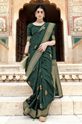 green banarasi saree