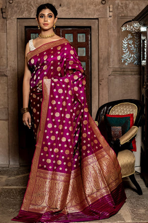 Boysenberry Purple Banarasi Saree