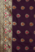 Banarasi Saree Boysenberry Purple Zari Butta Woven Banarasi Saree saree online