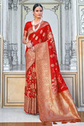 Banarasi Saree Bridal Red Zari Woven Banarasi Brocade Saree saree online