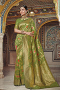 Banarasi Saree Bright Green Woven Banarasi Brocade Saree saree online