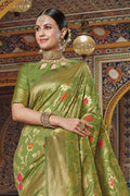Banarasi Saree Bright Green Woven Banarasi Brocade Saree saree online