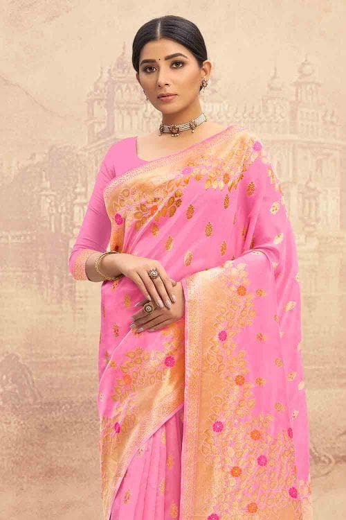 Banarasi Saree Bright Pink Banarasi Saree saree online