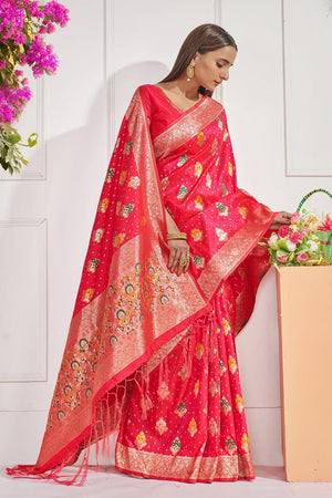 Bright Pink Banarasi Saree