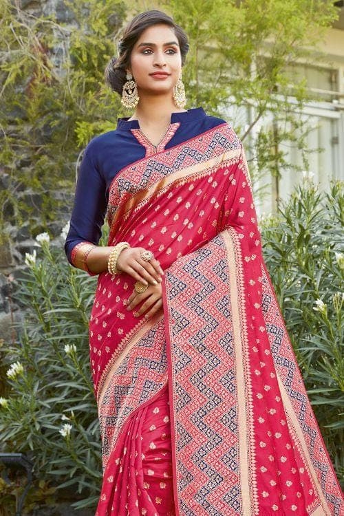 red banarasi saree