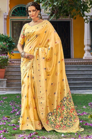 Cadmium Yellow Banarasi Saree