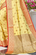 Banarasi Saree Canary Yellow Banarasi Raw Silk Saree saree online