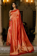 red banarasi saree