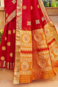 Banarasi Saree Cardinal Red Zari Woven Banarasi Saree saree online