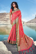 pink banarasi saree