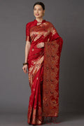 Banarasi Saree Carmine Red Banarasi Saree saree online