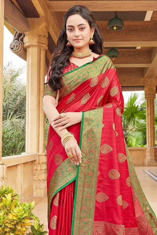 red banarasi saree