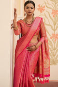 Cerise Pink Banarasi Saree