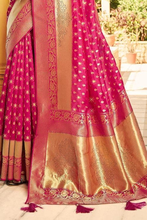 pink banarasi saree