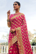 Banarasi Saree Cerise Pink Banarasi Saree saree online