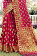 Banarasi Saree Cerise Pink Banarasi Saree saree online