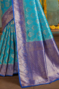 Banarasi Saree Cerulean Blue Banarasi Saree saree online