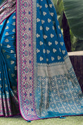 Cerulean Blue Banarasi Saree