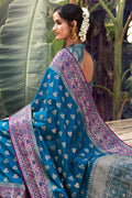 Cerulean Blue Banarasi Saree