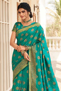 blue banarasi saree